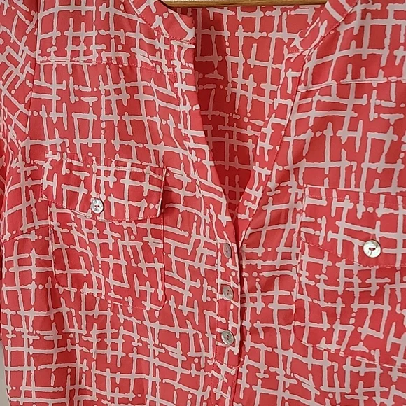 41 Hawthorne Orange Geometric Blouse - Small - Picture 2 of 8